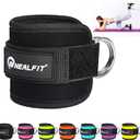 Ankle Strap for Cable Machine, Gym Ankle Cuff for Kickbacks, Leg Extensions, Glute Workouts, Booty Hip Abductors Exercise for Women and Men (Single, Black)
