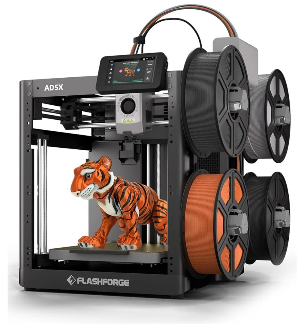 FLASHFORGE AD5X Multi-Color 3D Printer, CoreXY 600mm/s High-Speed, 1-Click Auto Leveling, 300°C Direct Drive Extruder, 220x220x220mm Build Volume, Ideal for Precision and Efficiency