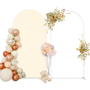 Wedding Arch Backdrop Stand,6.6FT Metal Balloon Arch Stand Frame for Wedding Birthday Party Baby Shower Bridal Banquet Decoration, Beige