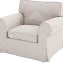 Heavy Duty UPPLAND (Not EKTORP) Sofa Cover Replacement Compatible with IKEA UPPLAND 3 Seat Sofa, Loveseat, Armchair, Sectional Corner, or Footstool Slipcover Only (Uppland Chair Polyester Beige)