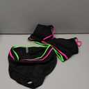 BMJL Women's High Waisted Bikini Ribbed Two Piece Swimsuit High Cut Color Block Adjustable Straps Bathing Suit XL