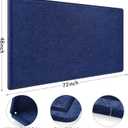 Large Bulletin Board - 72 x 48 Inches, Large Felt Board Decorative Pin Board for Wall, Foldable Photo Board, Lightweight Durable Pin Board for Home, Office, School, Classroom, Kitchen (Dark Blue)