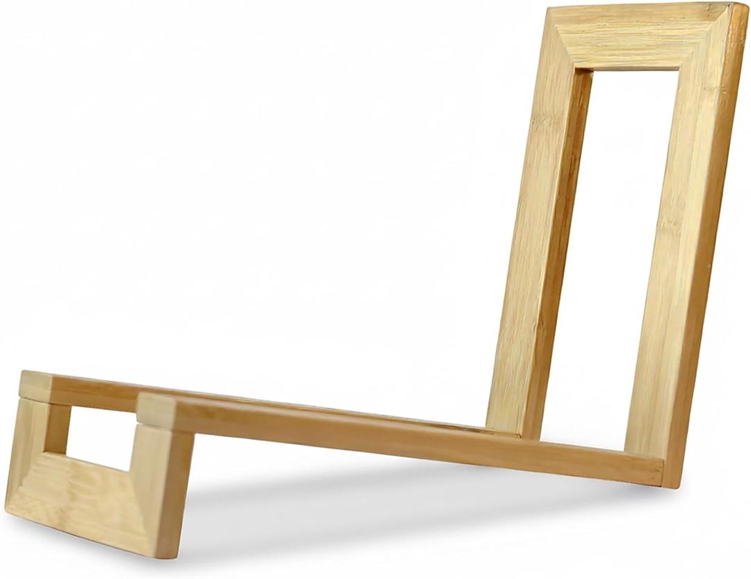 Bamboo Vinyl Record Holder & Book Rack  2-in-1 To-Be-Read Stand & LP Storage Rack | Multipurpose Organizer for 40 LPs, Books & Magazines | Minimalist Home Decor with 2-Way Assembly Design for Living Room & Studio