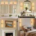 Natural Alabaster Brass Wall Sconce, Modern Bronze Marble Sconce, 24 Inches Height X 5 Inches Width X 3 Inches Depth