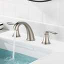 Bathroom Sink Faucet, Faucet for Bathroom Sink, Widespread Brushed Nickel Bathroom Faucet 3 Hole with Stainless Steel Pop Up Drain and cUPC Lead-Free Hose - (Brushed Nickel)