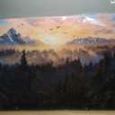 Canvas Wall Art Prints Landscape Mountain Botanical Forest Sunrise Mountains Pine Trees Birds Large Framed Artwork Wall Paintings Pictures Posters 20"x40" Wall Decor for Living Room Office Bedroom (Color3)
