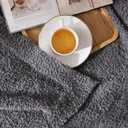 Panku Ultra Soft Cozy Knit Throw Blanket for Couch and Bed, Knitted Luxury Cozy Warm Fleece Blanket Throw, Plush Fluffy and Fuzzy Blankets for Gift (50x60 Inches, Dove Grey)