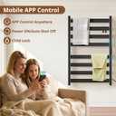 Heated Towel Racks for Bathroom Freestanding & Wall Mounted, WiFi-Enable Electric Towel Warmer Rack, Extra-Wide Heating Area Fast Heating with Timer & Temperature Control, 8 Bars, Matte Black
