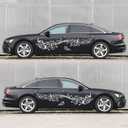 Car Body Decals and Hood Sticker, Butterfly and Music Note Stickers for Cars SUVs Vans and Trucks, Pack of 3 (White)