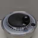 5.3Qt Stainless Steel Salad Spinner with Stop Button, BPA-Free Vegetable Lettuce Spinner, Transparent Lid & Drainage Hole, Non-Slip Base, Dishwasher Safe Fruit Washer (Black)