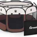 Pop-up Playpen for Puppy, Portable and Foldable Exercise Kennel Tent Crate Indoor/Outdoor Travel Camping, Removable Zipper Top