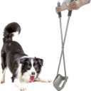 Heavy Duty Pooper Scooper 38" Stainless Steel Long Handle Dog Pooper Scooper with Teeth for Large Dogs Outdoor Pet Waste Removal Shovel Waste Pick-up Yard & Grass Use Leaves Cleaning