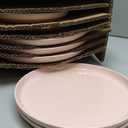 AmorArc Ceramic Dinnerware Sets for 4, 12 Pieces Handpainted Plates and Bowls Set with Rustic Terracotta Underside, Scratch Resistant Stoneware Dishes Set, Dishwasher & Microwave Safe, Cloud Pink