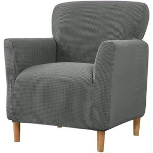 Stretch Chair Covers Banquet Armchair Slipcovers Knitted Armchair Sofa Covers Chair Slipcover Anti-Slip Furniture Protector for Living Room Friendly for Kids Pets (Dark Grey)