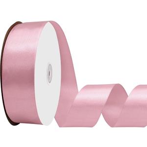Dusty Pink Satin Ribbon 1-1/2 Inch x 100 Yards Fabric Ribbon Ideal for Gift Wrapping Flower Bouquet Crafts Weddings Floral Arrangements Bows