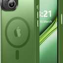 Magnetic for iPhone 13 Case/iPhone 14 Case, [Compatible with Magsafe & Military-Grade Protection] Slim Translucent Matte Phone Case for iPhone 13/14 6.1 inch,Midnight Green