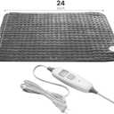 Electric Heating Pad for Back Pain Relief & Cramps - 6 Heat Settings,Auto Shut Off,Moist Heat Options,Portable Heated Pads for Neck/Shoulder Machine Washable Gift for Men Women,Grey,20"x24"