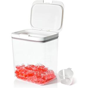 Gute Laundry Pod Holder with Lid - 186oz Sealed Automatic Pop-Up Dispenser, Laundry & Dishwasher Pods for Laundry Room Organization-5.5L