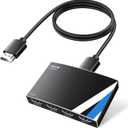 NEWCARE HDMI Splitter 1 in 4 Out [ with 4 Ft HDMI 2.0 Cable and Power Adapter], Aluminum Alloy 4Kx2K@30Hz 14 HDMI Splitter Mirror 1 Source Screen to 4 Monitors/TV, Not Support Extend Screen
