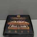 Large 23 inches Horse Racing Board Game with 11 Luxury Metal Horses, Foldable Wood Horse Race Board Game with 2 Sets of Dice, 2 Boxes of Cards for Parties and Gambling (Medium, Black)