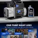 Orion Motor Tech A2L Vacuum Pump, 3.5 cfm 1/4 hp Single Stage Sparkless Ignition Proof Vacuum Pump for R1234yf R32 R134a R22 R410A with 15 Micron Ultimate Vacuum, Auto HVAC Vacuum Pump