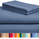 LuxClub 4 PC California King Sheet Set, Breathable Luxury Bed Sheets, Deep Pockets 18" Wrinkle Free Cooling Sheets Machine Washable Hotel Bedding Silky Soft - Oxford Cal King