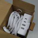 20Ft Long Extension Cord, Flat Plug Power Strip with 8 Outlets & 4 USB Ports (2 USB C), Wall Mountable Surge Protector, Desk Charging Station for Home Office, College Dorm Room Essentials