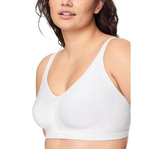 Warner's Women's Easy Does It Underarm-Smoothing with Seamless Stretch Wireless Lightly Lined Comfort Bra Rm3911a, White, M