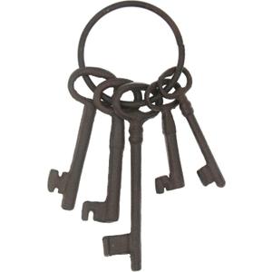 Hananona Vintage Cast Iron Skeleton Key Ring Antique Pirate Treasure Chest Keys Set For Home Decor, Halloween Costume Prop