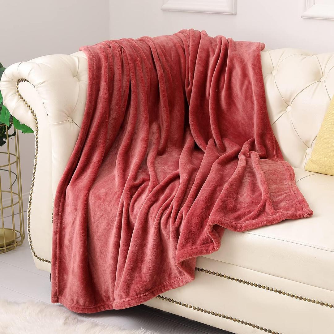 KMUSET Fleece Blanket Twin Size Coral Lightweight Super Soft Cozy Luxury Bed Blanket Microfiber (Twin(60"x80"))