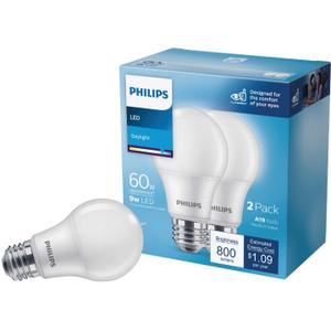 DI Philips Led 60W A19 SW 2Pk