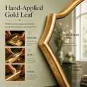 36"x26" Large Arched Gold Wall Mirror,Scalloped Edge Modern Bathroom Mirror