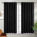 BGment Black Blackout Curtain Blinds - 42 x 45 Inch Thermal Insulated Rod Pocket and Back Tab Blackout Curtains for Kitchen/Home Decor/Bedroom, 2 Window Curtain Panels