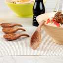 Restaurantware-Coco Casa 3.8 Inch Handmade Serving Spoons, 4 Greaseproof Coconut Spoons - Lacquered, Sustainable, Brown Coconut Serving Flatware, For Hot And Cold Foods (0.5)