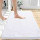 OLANLY Bathroom Rugs 30x20, Extra Soft Absorbent Chenille Bath Rugs, Rubber Backing Quick Dry, Machine Washable Bath Mats for Bathroom Floor, Tub and Shower, Home Decor Accessories, White