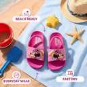 Disney Kids Minnie Mouse Slides Open Toe - Girls Sandals SlipOn Slide Sandal with Backstrap - Pink (Size 7-8 Toddler)