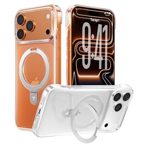 TORRAS Ostand Slim for iPhone 17 Pro Max Case Clear, Upgraded Magnetic Stand, Fit for MagSafe, Frameless with Thin Open-Edge Fit, Minimalist Phone Case for iPhone 17 Pro Max, 6.9'', Drop Protection