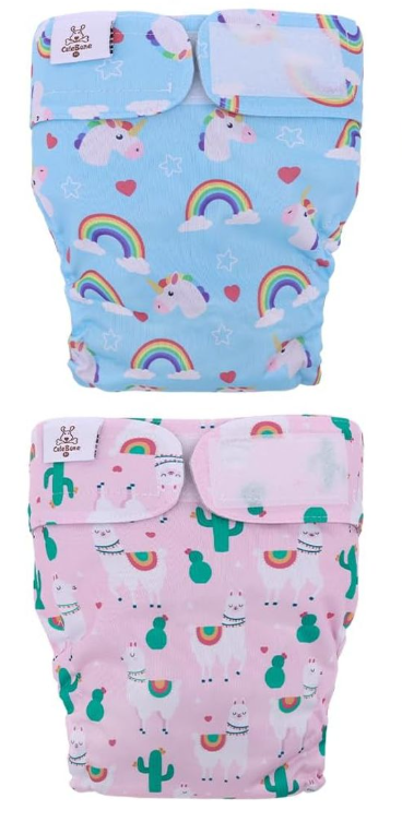 CuteBone Washable Dog Diapers Female No Tail Hole 2 Pack Reusable Doggie Period Training Pants for Docked-Tail Frenchie French Bulldog Boston Terrier Without Tail, Small