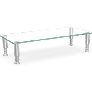 Hemudu Clear Computer Monitor Riser with Height Adjustable Multi Media Desktop Stand for Flat Screen LCD LED TV, Laptop/Notebook/Xbox One,HD01T-001