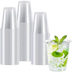 Clawsoff 12 oz Clear Plastic Cups, 100 Count Disposable Dringking Cups, 12 oz Cold Plastic Party Cup Bulk, PET Clear Cup for Iced Coffee, Smoothie, Cold Beverage