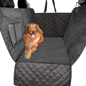 vailge Pet Seat Covers, 100% Waterproof, Scratch Proof, Nonslip, 600D Heavy Duty Dog Hammock for Back Seat, car, Trucks, SUV (Black)