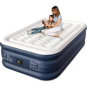 Air Mattress, 18" Raised Full Size Self Inflatable Blow Up Mattress with Built in Pump, Thick Comfort Air Bed with Carry Bag for Camping, Guests & Home, 600lb Capacity Colchon Inflable