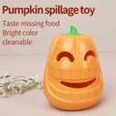 Dog Puzzle Toys Pumpkin Rubber Puppy Chew Toys Treat Food Dispensing Dog Toys for Teeth Cleaning Interactive Dog Toys for Large Dogs & Small Dogs Durable Dog Balls for Halloween Pet