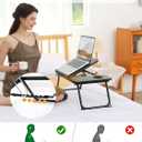 Lap Desk for Couch/Sofa/Floor, 5-Angle Adjustable Bed Desk with Foldable Legs &Cup Holder, Light Weight Bed Tray Table for Writing/Eating/Reading, Portable Laptop Stand for Adults, Kids