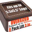MYMULIKE Bed Risers, Elevation up 3 inch, Heavy Duty Couch Risers 6000lbs, Stackable 3/6 / 9 inch Bed Furniture Risers Fits 5.5X5.5 inch Legs for College, Dorm, Couches, Tables, Desks, Set of 8