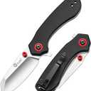 CVLIFE Pocket Folding Knife with 2.12 14C28N Stainless Steel Blade, Ergonomic G10 Handle Small EDC Knives with Deep Reversible Clip, Liner-Lock Flipper for Men Women Ideal for Outdoor Daily Camping Survival, Black