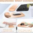 AKIT Ergonomic Mouse Pad with Wrist Rest& Keyboard Wrist Rest, Wrist Rest for Computer Keyboard, Pain Relief, Non-Slip Rubber Base, Mousepad Wrist Support for Gaming, Office, Gradient Brown