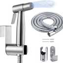 Handheld Bidet Sprayer Kit, Frap Stainless Steel Brushed Nickel Sprayer Toilet Bathroom Shower Head with 59 inch Hose and Wall Bracket Holder 3 Set (Note: linker not T valve Included)