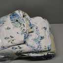 VIVILINEN Blue Floral Patchwork Quilt Set, Full Queen Size, 3 Piece Bedding Set with 2 Pillowcases | Blue Patchwork Quilt, Queen Size Bedspread, Reversible Quilt Set, Floral Quilt Set, Patchwork Quilt Set, Queen Comforter Set