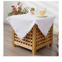 White Tablecloth 54 x 108 Inch Polyester Fabric Washable Table Cover Decorative Wrinkle Resistant Solid Color Table Cloth
